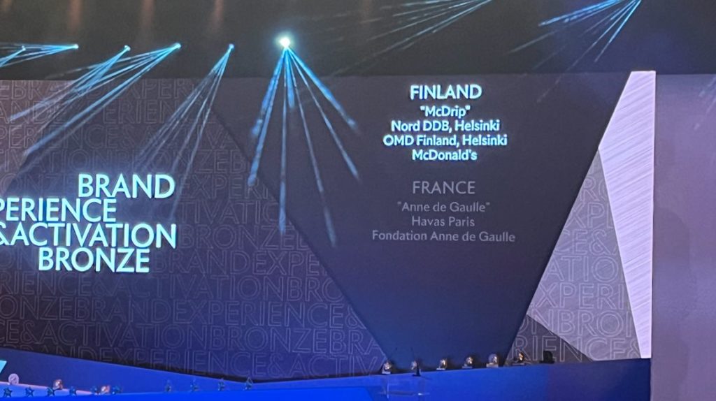 Cannes Lions: NORD DDB:n ja McDripin kolmas Leijona