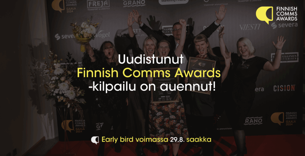 Finnish Comms Awards 2025 sai uusia kategorioita – strategiset palvelut ja viestinnän luovat toteutukset nostetaan aiempaa laajemmin esiin